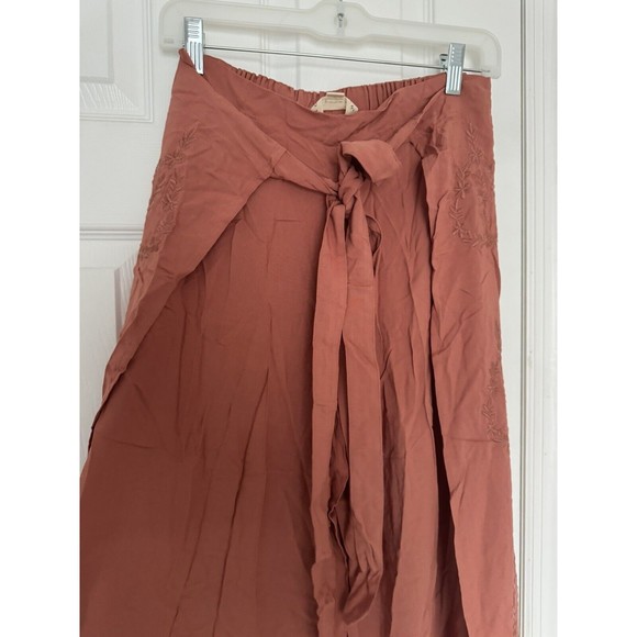 NWOT Lovestitch Women’s Wide Wrap Style Pants Tan Brown Small Rayon - Picture 7 of 14